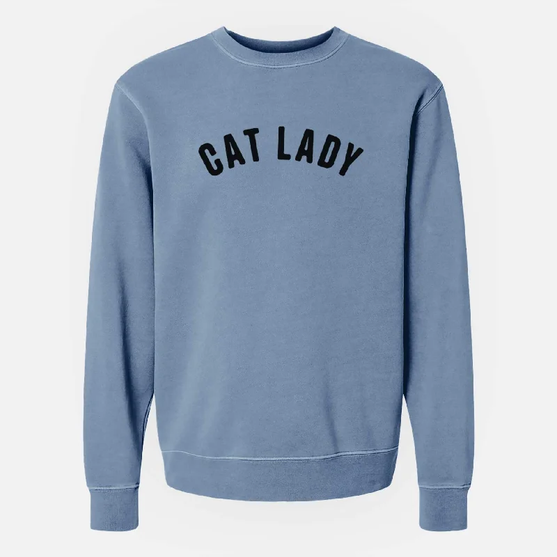 Cat Lady - Articulate Collection - Unisex Pigment Dyed Crew Sweatshirt Hoodies for Winter Wear