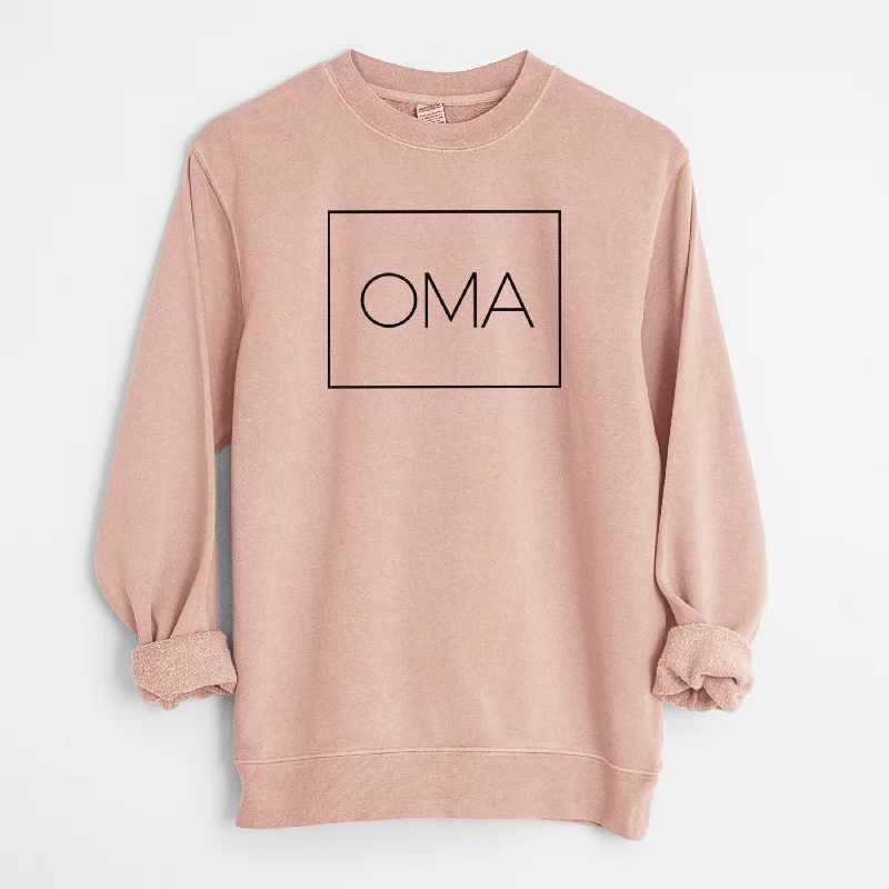 oma Boxed - Unisex Pigment Dyed Crew Sweatshirt Soft Cotton Hoodie