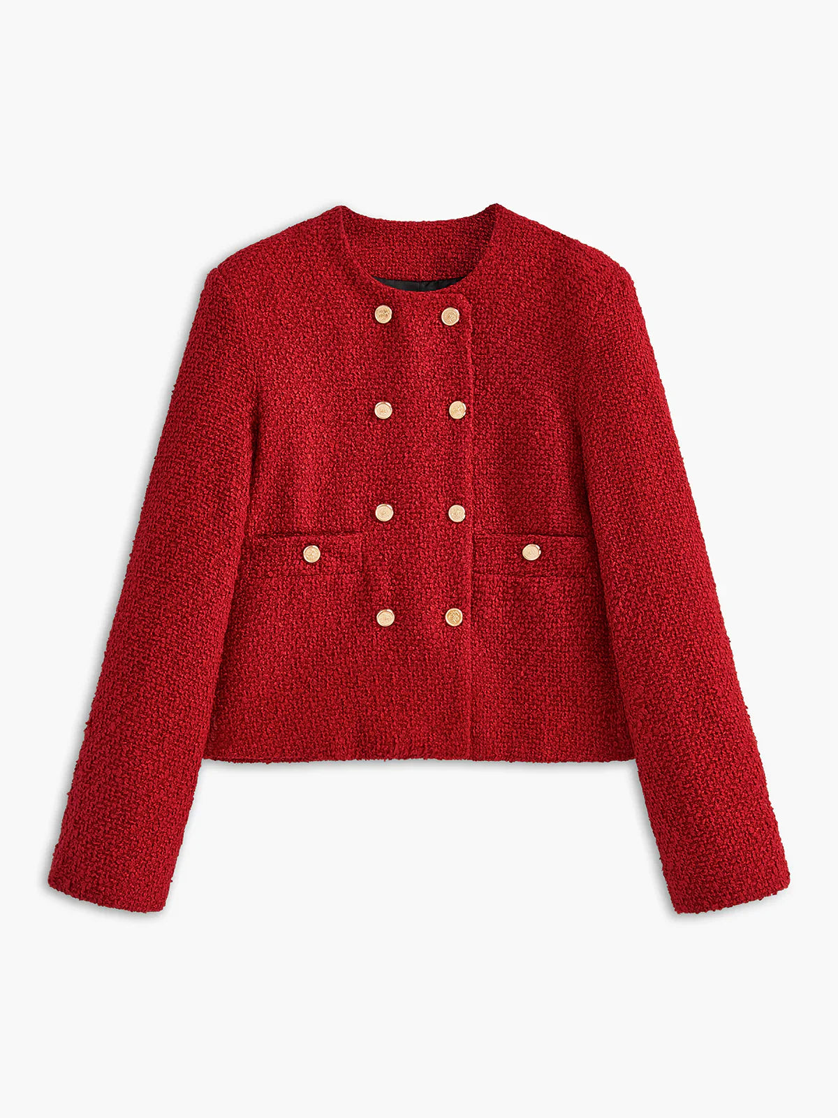 Elegant Button Tweed Jacket Women's camping jackets