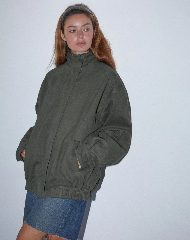 Cavine Bomber Jacket in Burnt Olive Women's cropped jackets