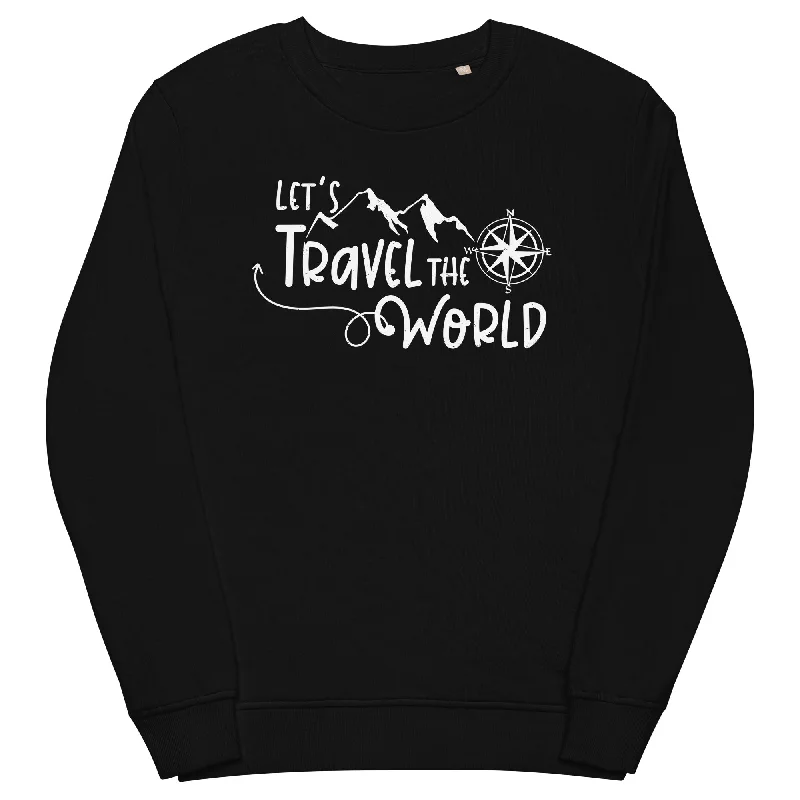 Lets travel the world - Unisex Premium Organic Sweatshirt Hoodie Sweatshirt Set