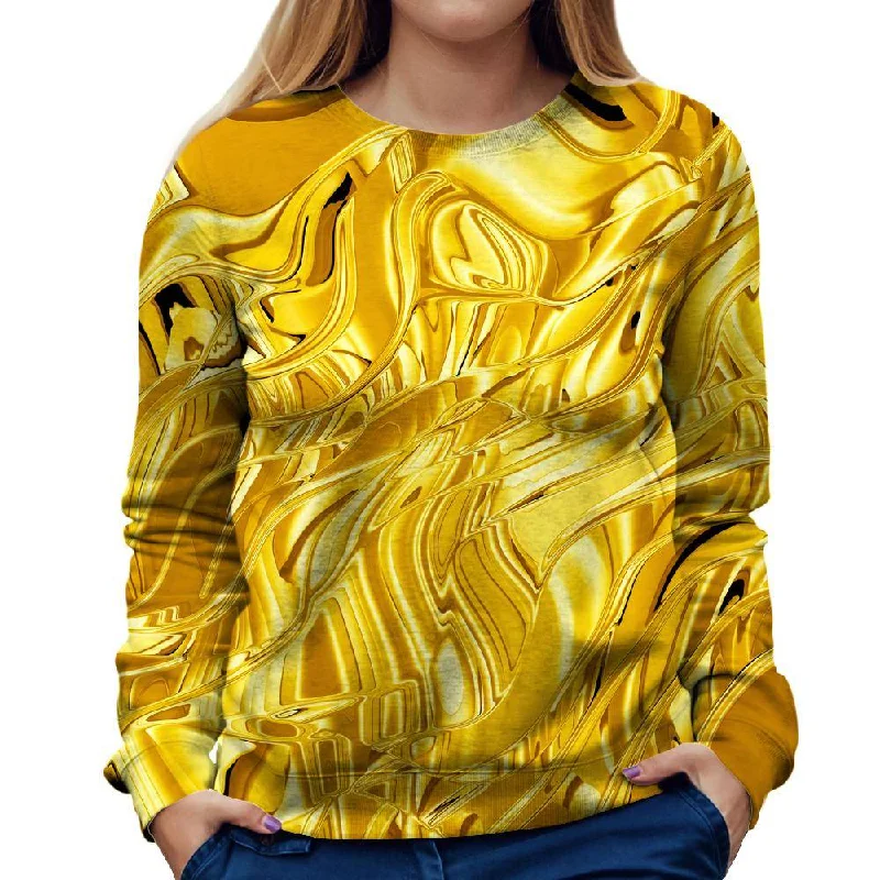 Gold Womens Sweatshirt All-season Hoodie Sweatshirt