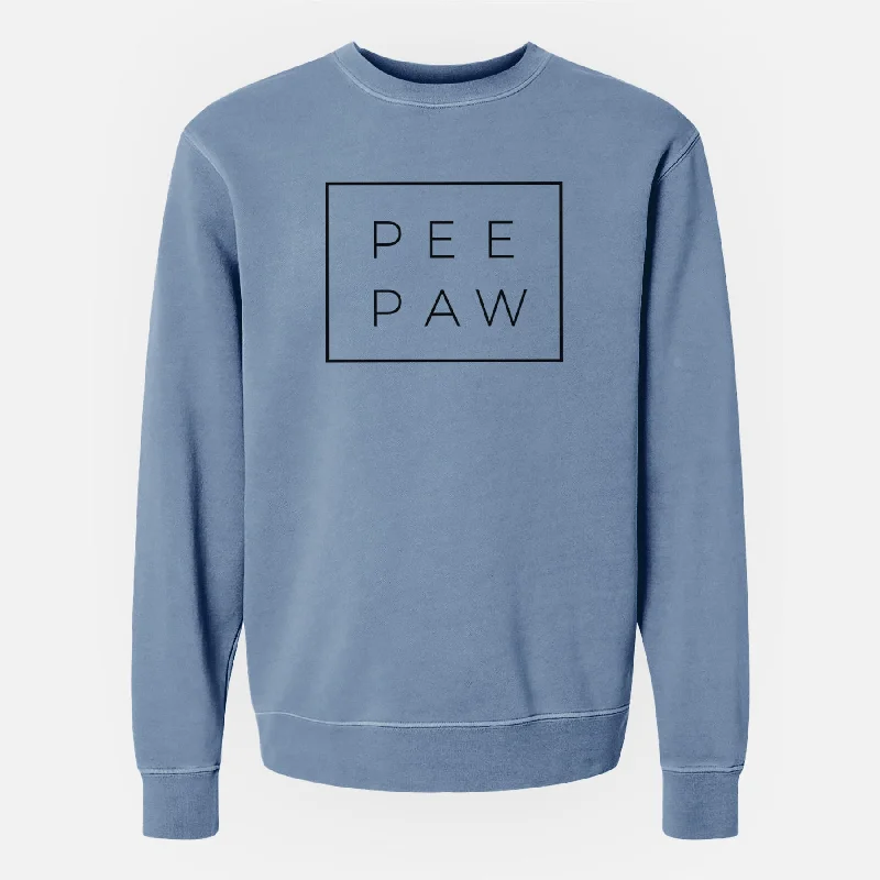 Pee Paw Boxed - Unisex Pigment Dyed Crew Sweatshirt Cozy Winter Sweatshirt