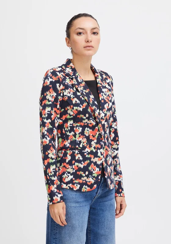 Ichi Kate Floral Print Blazer Jacket, Total Eclipse Women's fashion jackets sale