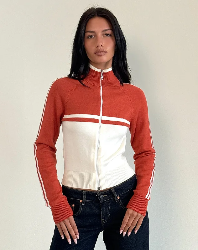 Talya Jacket in Panel Red with White Women's North Face jackets