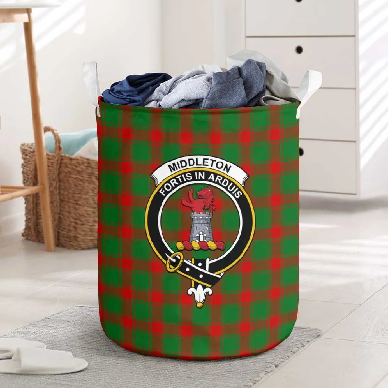 Middleton Modern Tartan Laundry Basket with Family Crest
