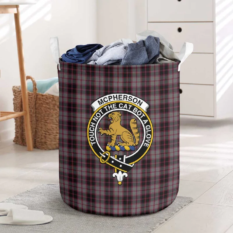 McPherson Hunting Tartan Laundry Basket with Family Crest
