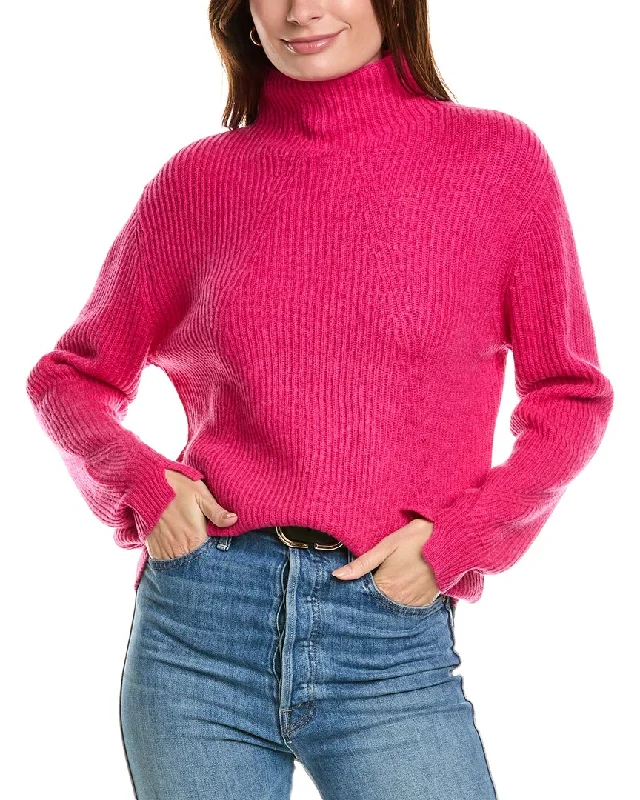Forte Cashmere Fashioned Rib Funnel Neck Wool & Cashmere-Blend Sweater Holiday sweaters Forte Cashmere Fashioned Rib Funnel Neck Wool & Cashmere-Blend Sweater Holiday sweaters
