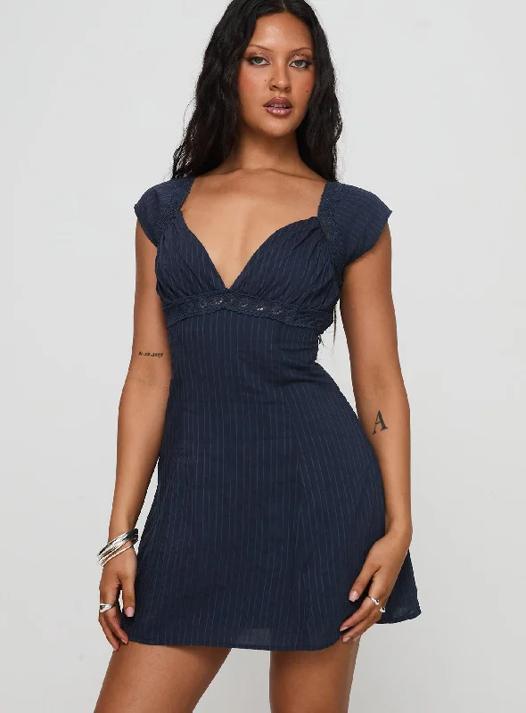 Forever And Always Mini Dress Navy Satin mini dresses