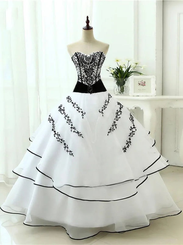 Glamorous Sweetheart Ball Gown Wedding Dresses Glitter Wedding Dress