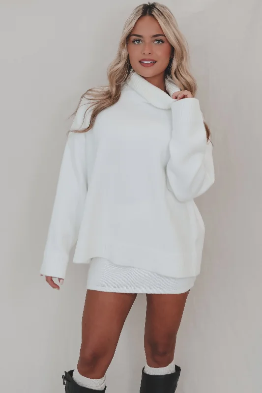 A Look That Is Giving Heart Turtleneck Sweater Skirt Sets Lightweight unclassified skirts