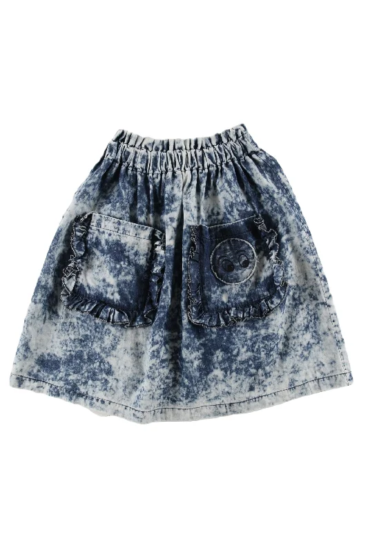 LOUD APPAREL NANI SKIRT KNEE LENGTH BLUE DYE Boho unclassified skirts
