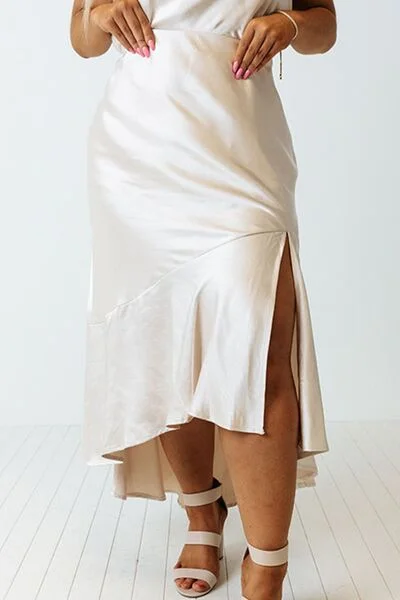 Plus Size Slit Ruffled Skirt Sexy unclassified skirts