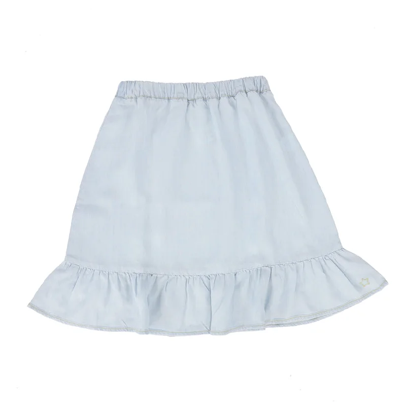 TOCOTO VINTAGE BLUE RUFFLE SKIRT Ruched unclassified skirts