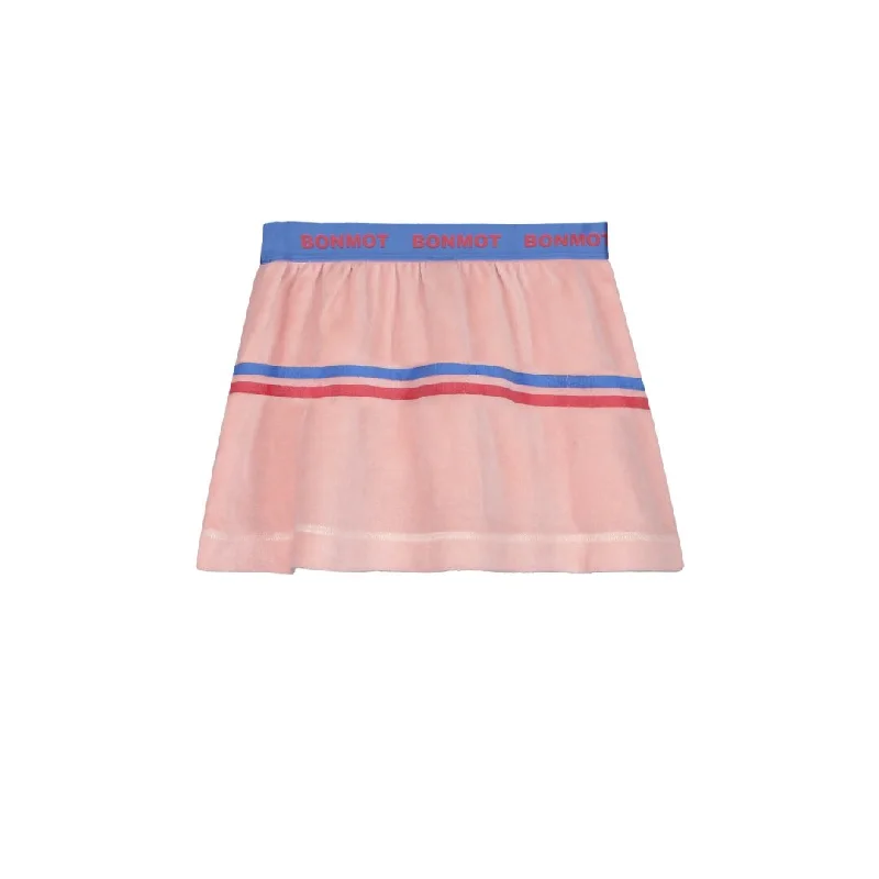 BONMOT DUSTY PINK 2 STRIPE VELVET SKIRT Stretchy unclassified skirts