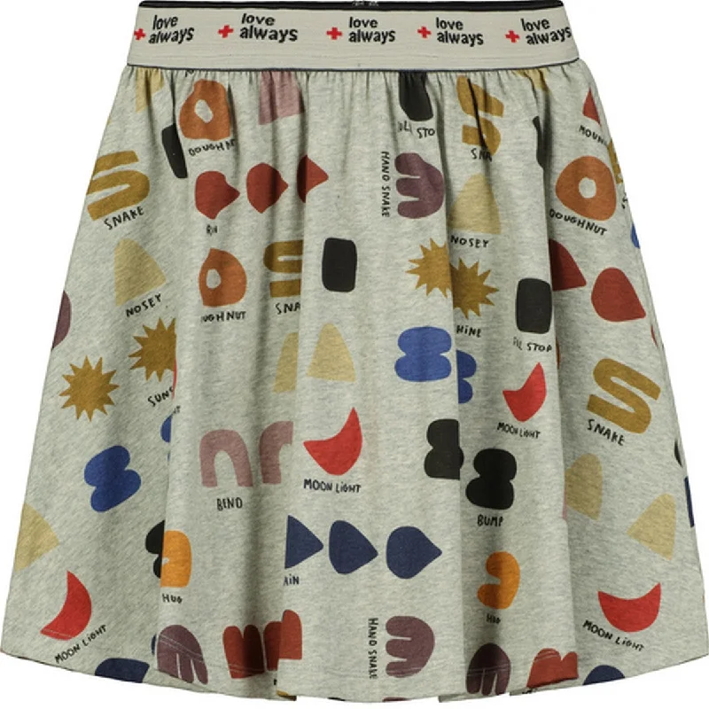 BEAU LOVES GREY MARL 'WHAT DO YOU SEE?' LUNA SKIRT Bold pattern unclassified skirts