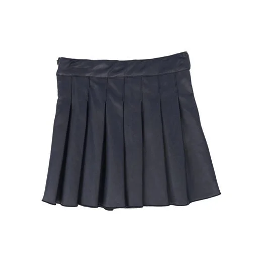 PICCOLA LUDO NAVY LEATHER PLEAT SKIRT Engagement unclassified skirts