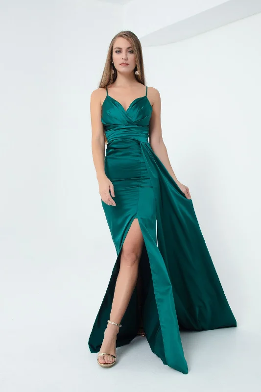 Long Satin Evening Dress With Women Strap & Graduation Dress Velvet maxi dresses