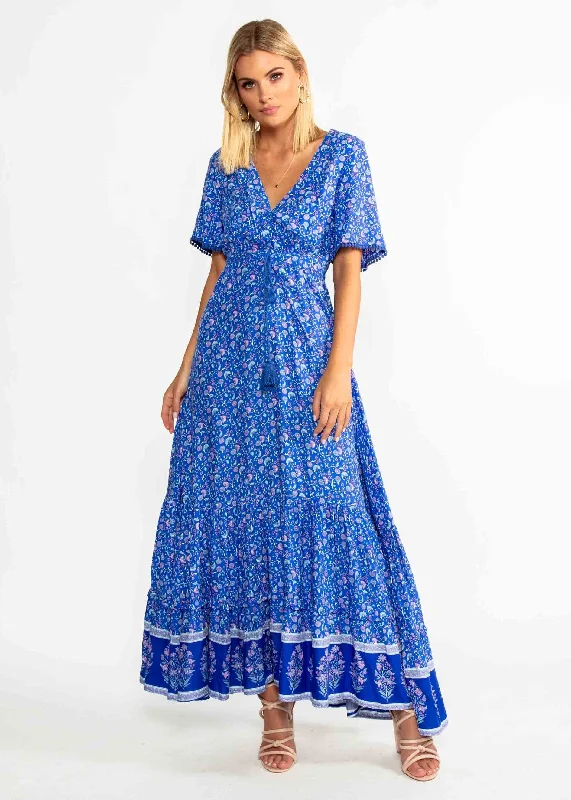 Serenity Maxi Dress - Blue Floral Bodycon maxi dresses