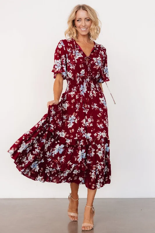 Spell Boho Midi Dress | Ruby Multi Floral High-end midi dresses