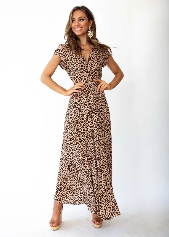 That Thing Wrap Maxi Dress - Leopard Cheap maxi dresses