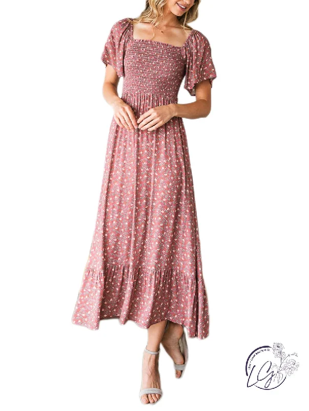 Floral Elegance Midi Dress Halter midi dresses