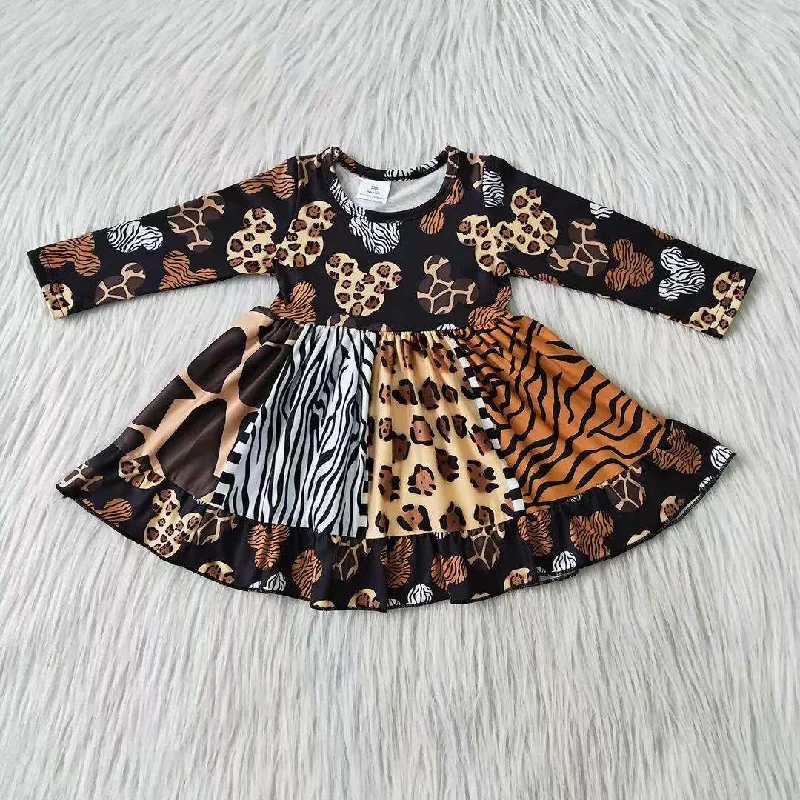 long sleeve cartoon mouse leopard print dress Zara floral dresses