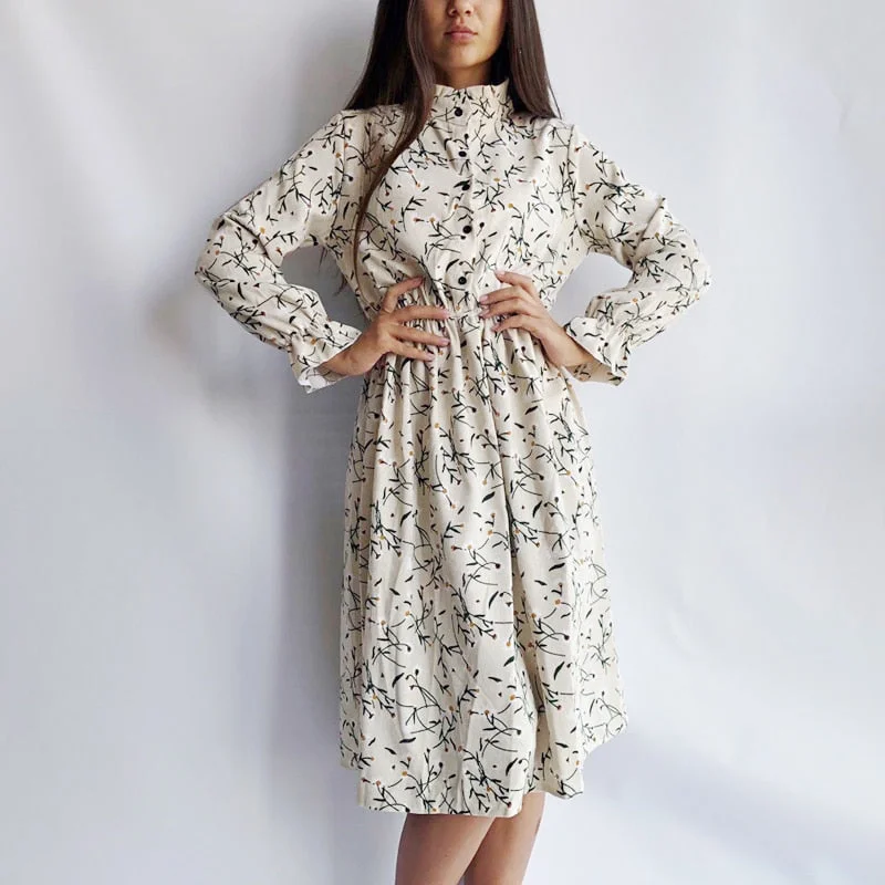 Women's Autumn/Winter Loose Dress With Print Designer floral dresses