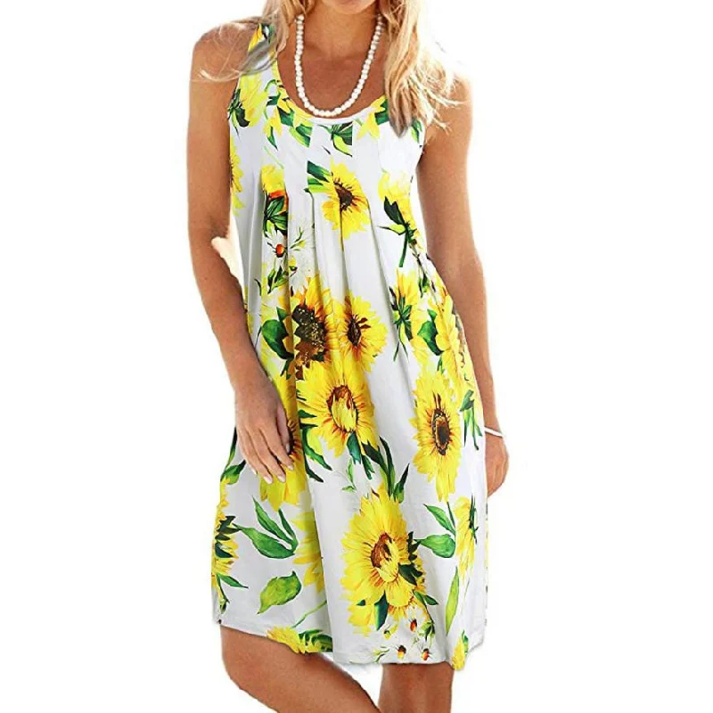 Women's Summer Casual O-Neck Beach Loose Dress With Print Forever 21 floral dresses