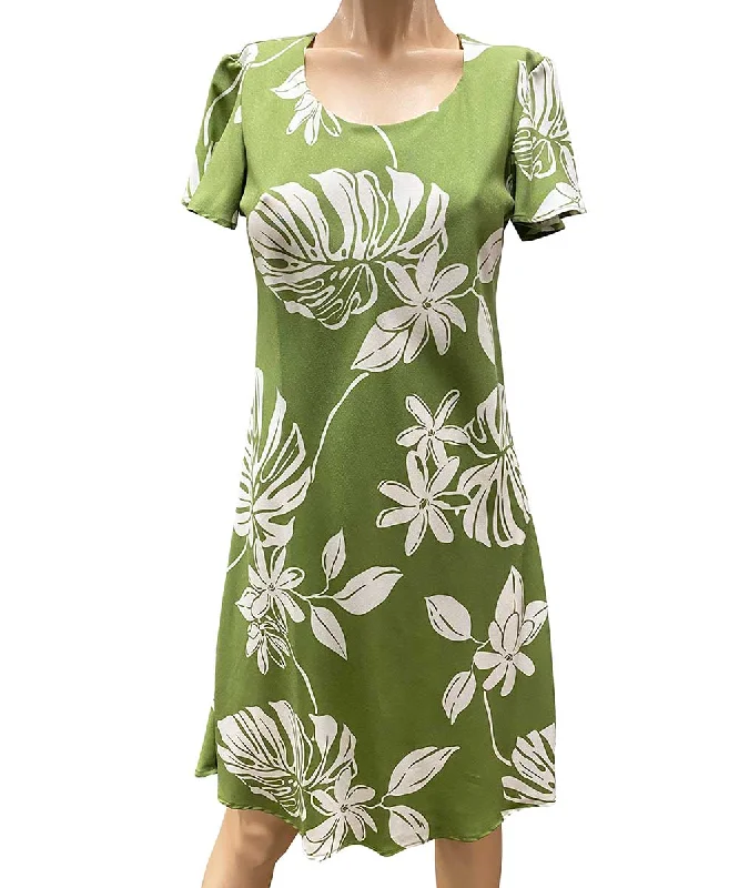 Tiare Green A-Line Dress with Cap Sleeves Anniversary unclassified dresses