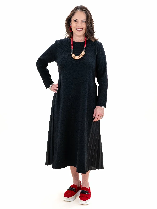 Sammy Knitted Dress w/ Pleated Chiffon by Joh Discounted unclassified dresses