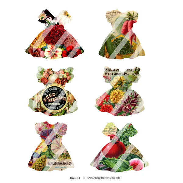 Gardening Dress Collage Sheet 14 Designer unclassified dresses