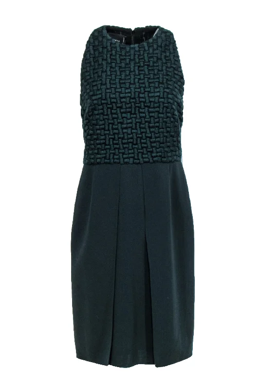 Akris - Emerald Woven Top Sleeveless Wool Dress Sz 8 Mesh unclassified dresses