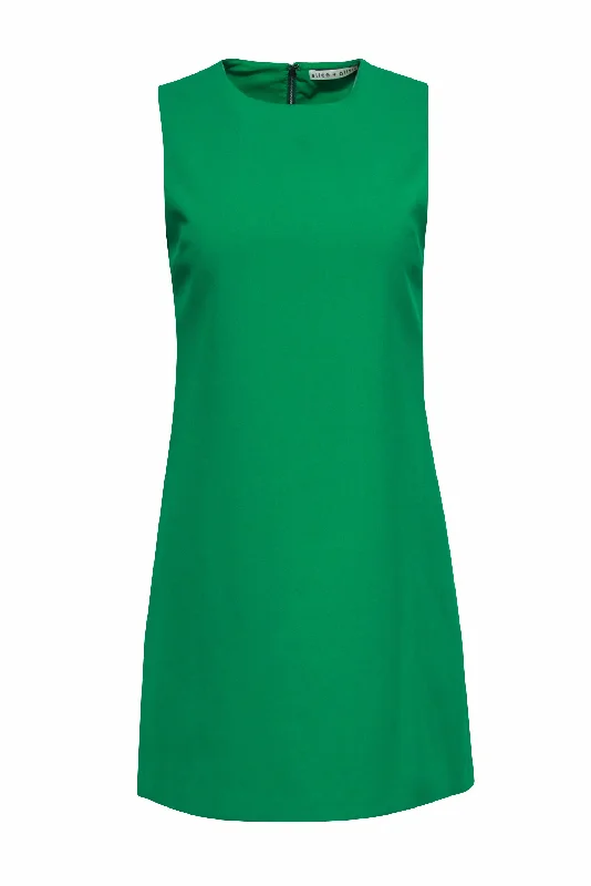 Alice & Olivia - Emerald Sheath Dress w/ Exposed Back Zipper Sz 2 Discounted unclassified dresses