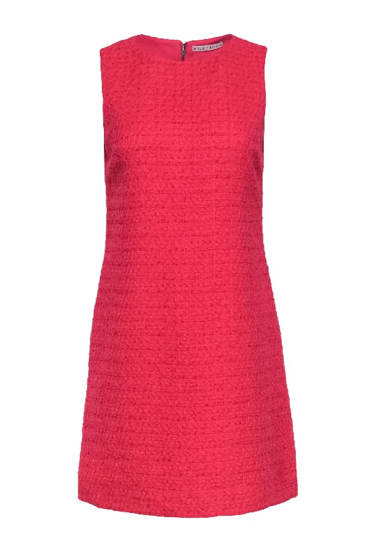 Alice & Olivia - Hot Pink Metallic Tweed A-Line Dress Sz 6 Summer unclassified dresses