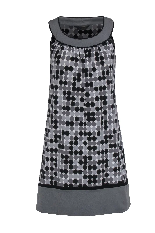 BCBG Max Azria - Black & Grey Circle Print Sleeveless Shift Dress Sz XS Unique unclassified dresses