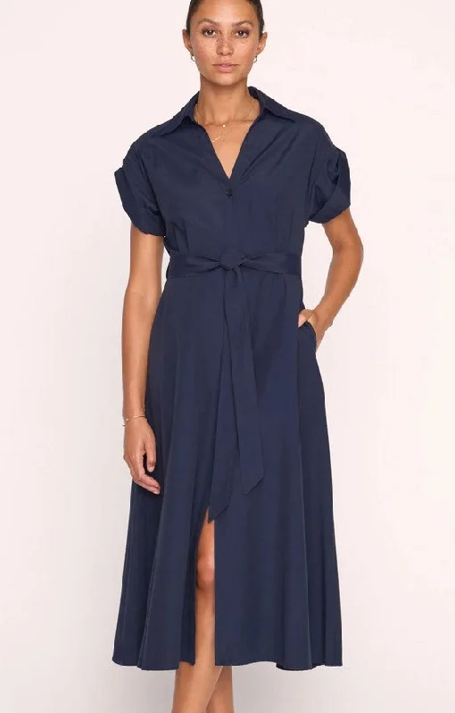 Brochu Walker Fia Belted Dress - Navy Holiday unclassified dresses