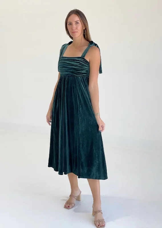 Cavalier Velvet Dress - Emerald Embroidered unclassified dresses