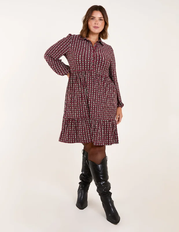 Curve Button Front Smock Dress Club unclassified dresses