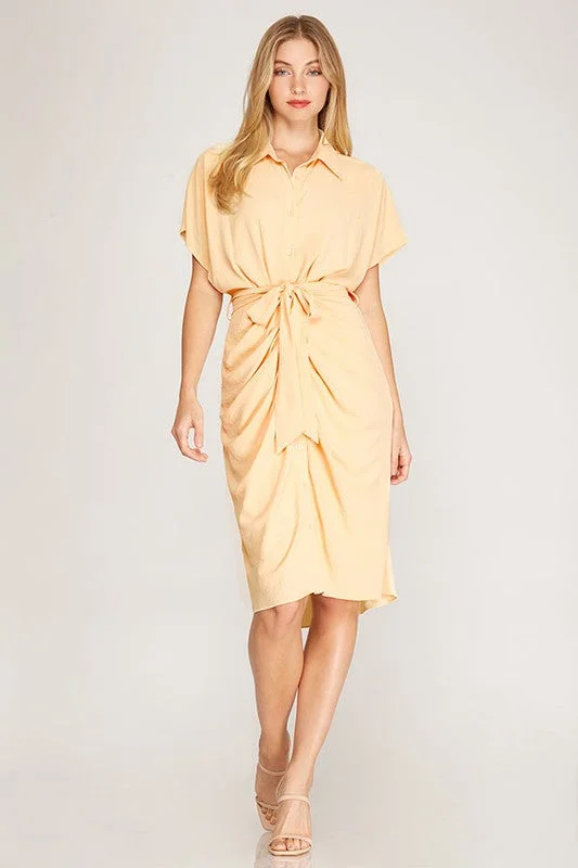 Danielle Ruched Dress in Buttercream Trendy unclassified dresses