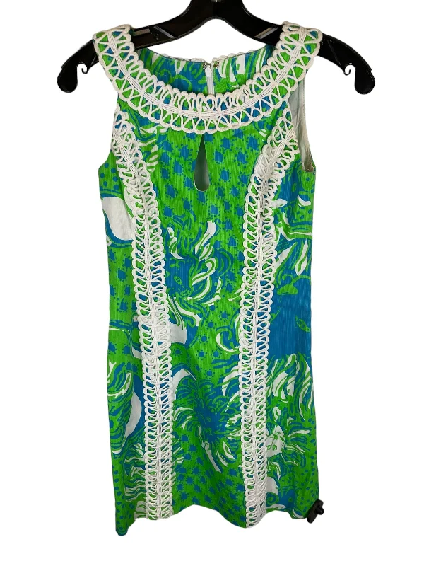 Dress Designer By Lilly Pulitzer In Green, Size: 0r Bold pattern unclassified dresses