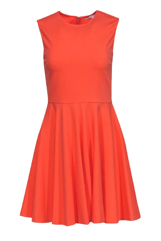 Diane von Fustenberg - Coral Fit & Flare Sleeveless Dress Sz 4 Fall unclassified dresses