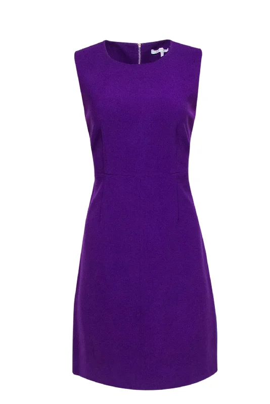 Diane von Furstenberg - Purple Ponte Sleeveless Sheath Dress Sz 8 Cotton unclassified dresses