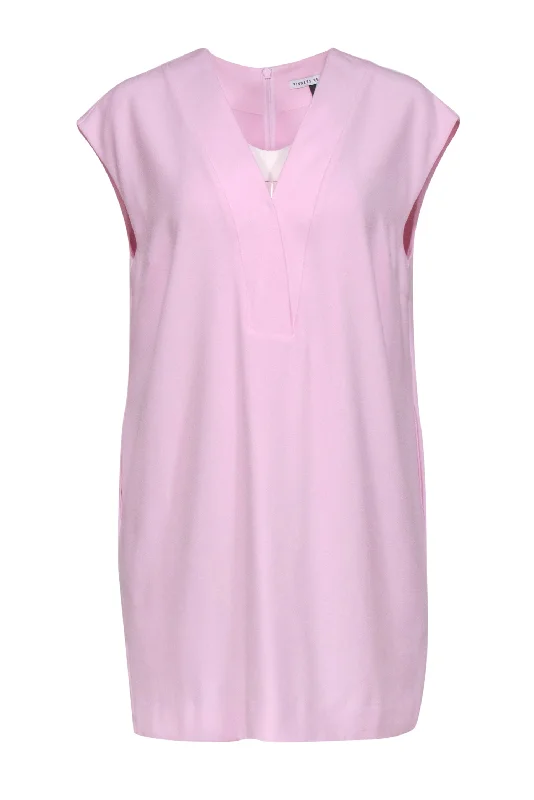 Finders Keepers - Light Pink Cap Sleeve "Electric City" Shift Dress Sz L Short unclassified dresses