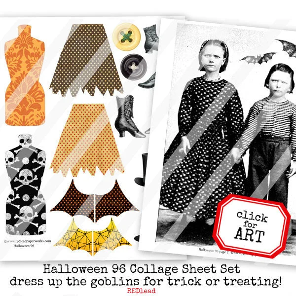 Halloween Art Dolls Collage Sheet Set 96 Comfortable unclassified dresses