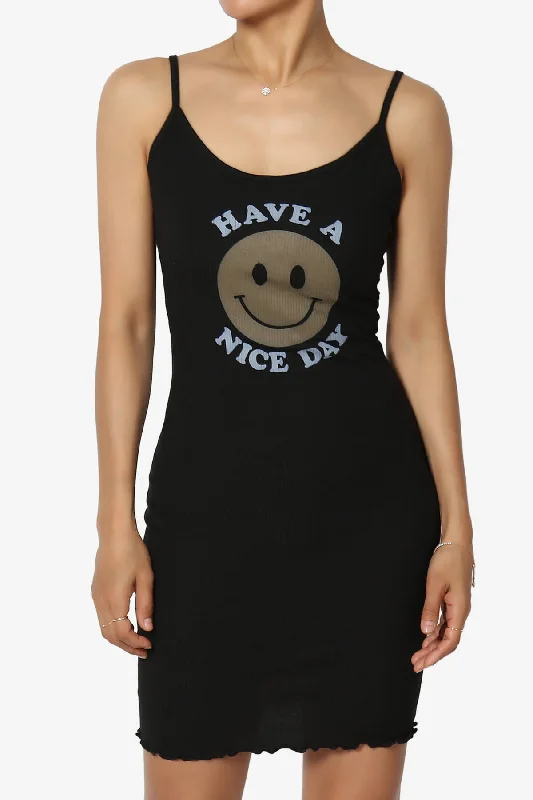 HAVE A NICE DAY Smiley Face Cami Dress Preppy unclassified dresses