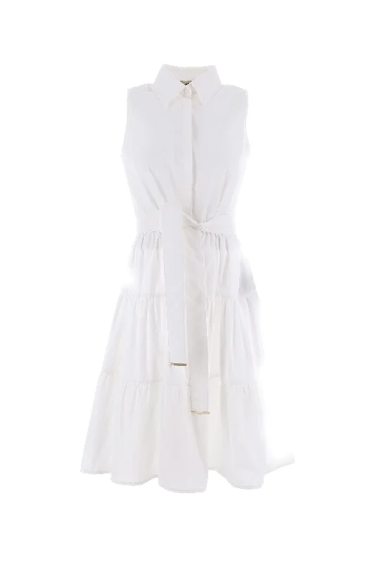 Herno Poplin Dress - White Off-shoulder unclassified dresses