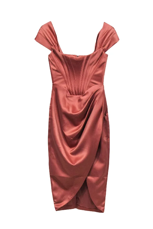 House of CB - Blush Pink Satin Corset Dress Sz XS Earthy tone unclassified dresses