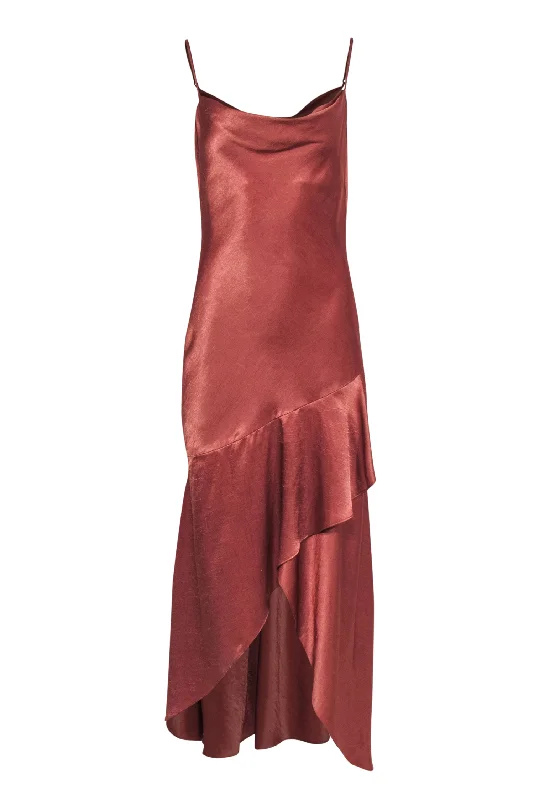 House of Harlow 1960 x Revolve - Copper Sleeveless High-Low Slip Dress Sz M Formal unclassified dresses