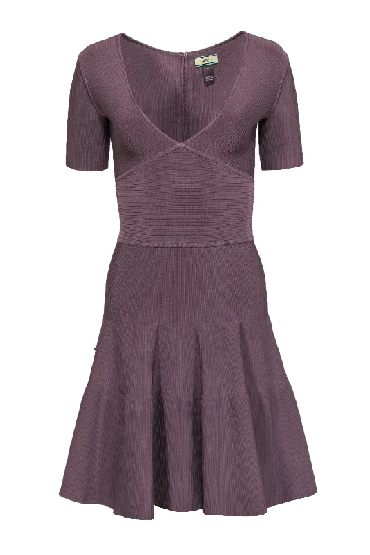 Issa London - Dark Taupe A-Line Plunge Bandage Dress Sz S Elegant evening unclassified dresses